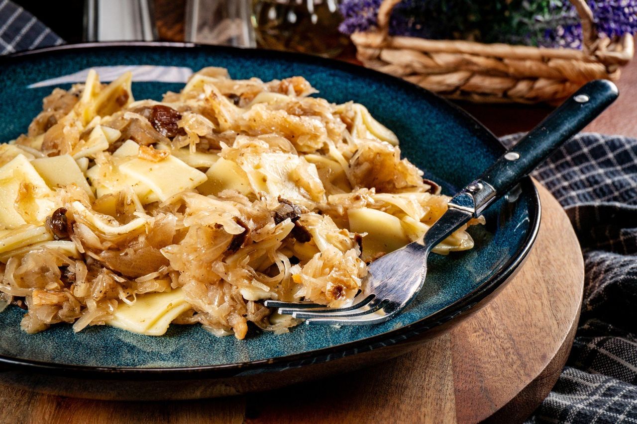 Łazanki z kapustą i grzybami.  Przepis jak u babci