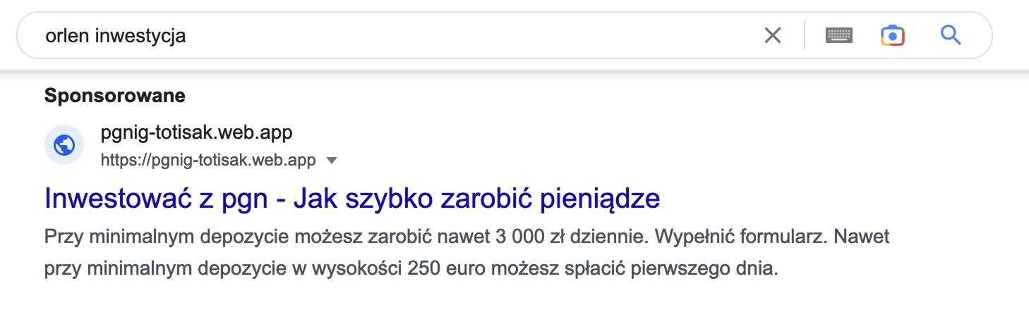 Niebezpieczne reklamy Google