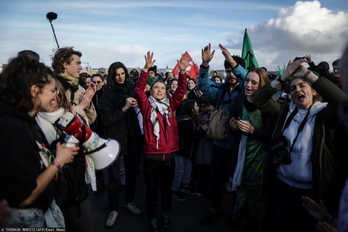  Greta Thunberg bierze udział w demonstracji w Bordeaux