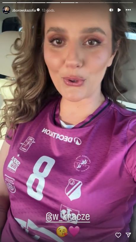 Zofia Zborowska w drodze na mecz Andrzeja Wrony