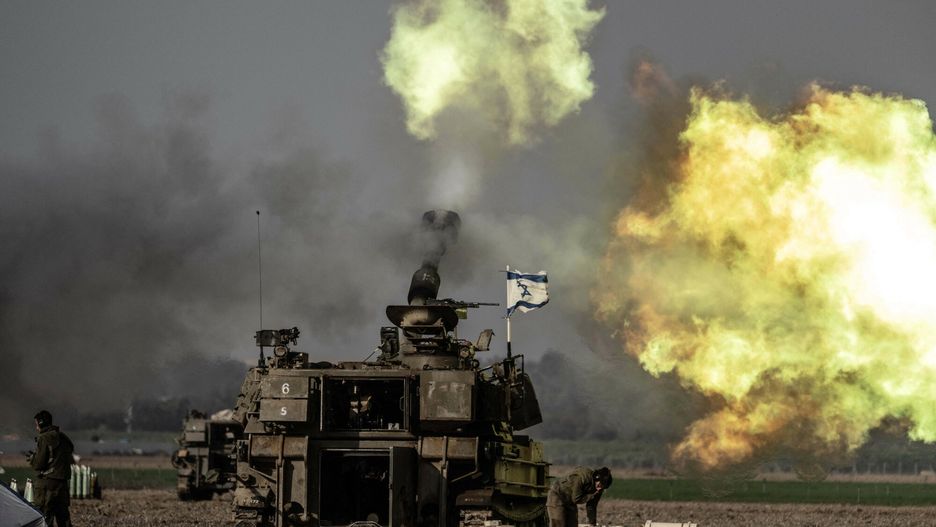 Temporary
NAHAL OZ, ISRAEL - DECEMBER 12: Smoke rises as Israeli artillery units and howitzers stationed in the military zone launch attacks near the Gaza border in Nahal Oz, Israel on December 12, 2023. Mostafa Alkharouf / Anadolu
AA/ABACA