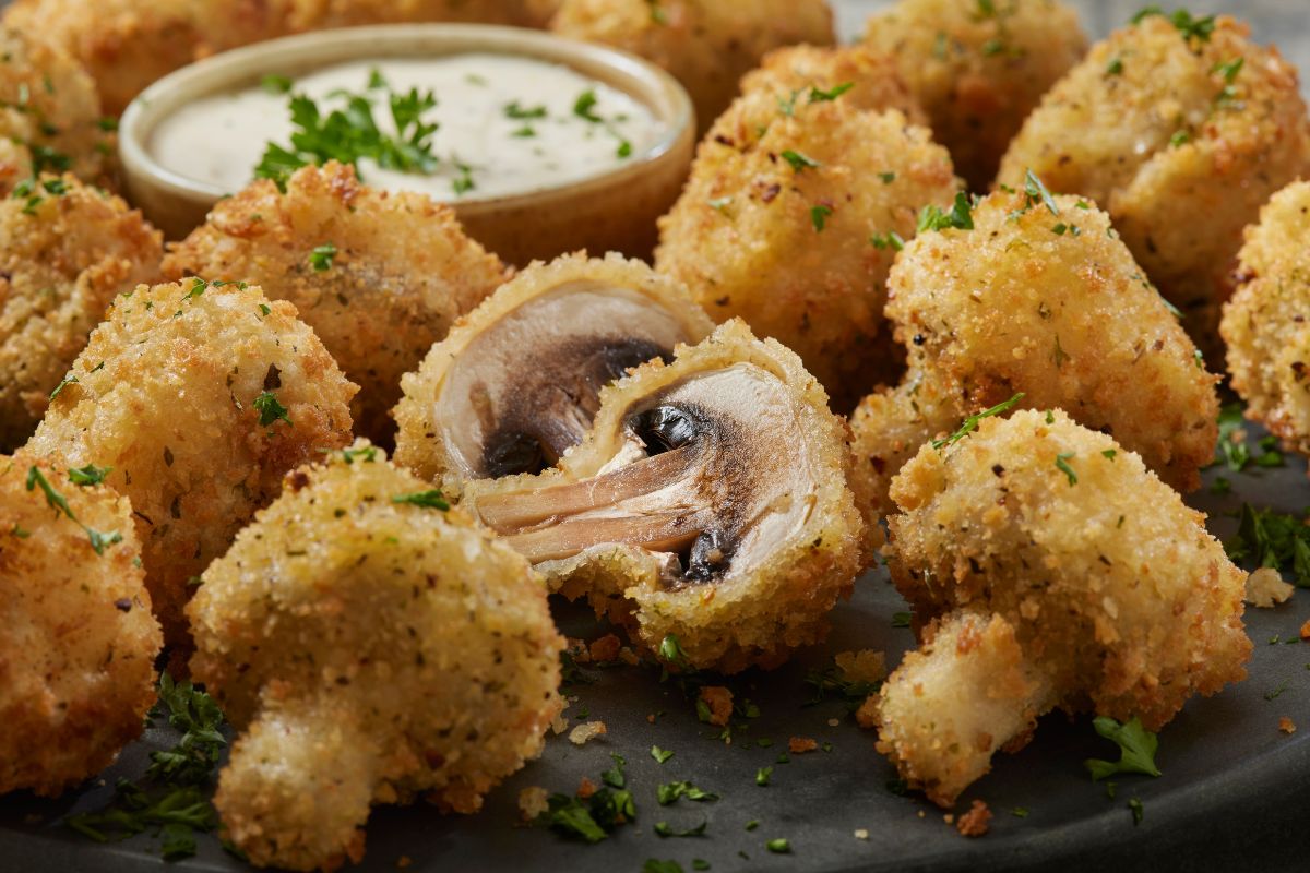 Crispy battered mushrooms