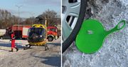 Bytów: 10-latek uderzył w auto podczas zabawy na śniegu