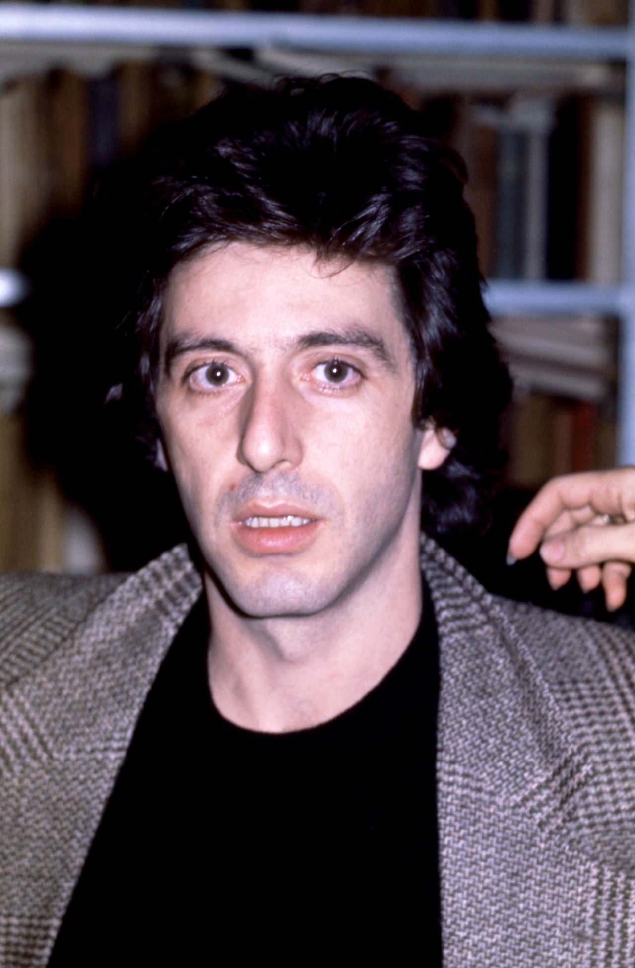 American actor Al Pacino poses for a portrait during the preview party for 'Golda' at Lee Strasberg's New York City Apartment in New York City, New York, November 4, 1977. (Photo by Oscar Abolafia/TPLP/Getty Images)