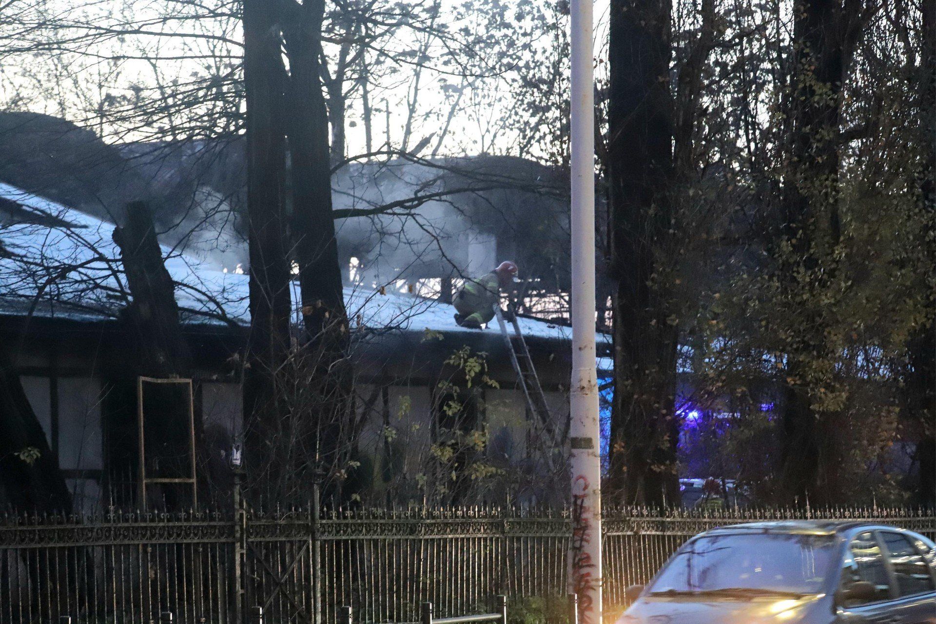 Pożar na terenie dawnego dworca Górnośląskiego we Wrocławiu 27.11.2025
