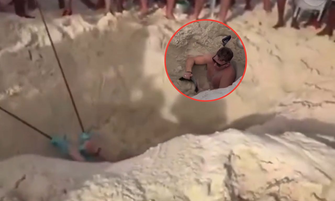 Grosserinsatz in Rio: Tourist steckt in selbstgegrabenem Loch fest