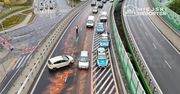 Warszawa: Załoga policji rozliczała kolizję na wiadukcie. W radiowóz wjechał inny kierowca