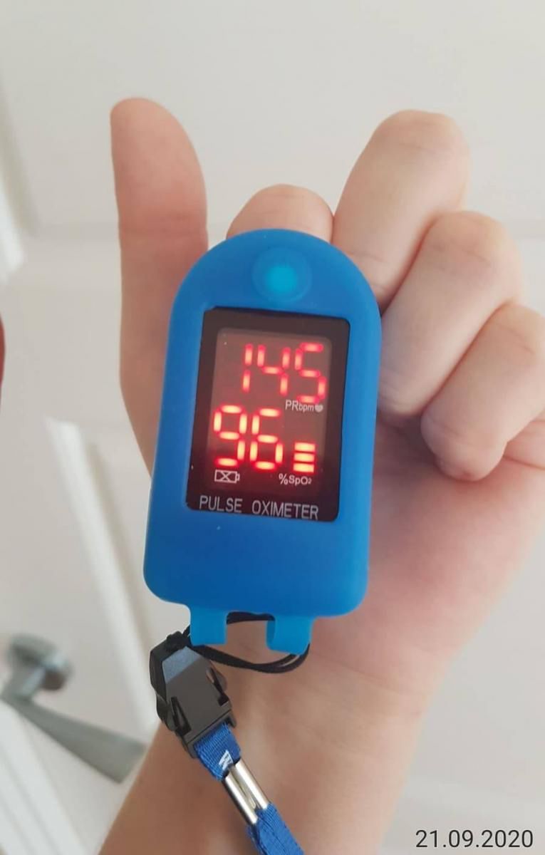 Pulsoksymetr pani Mileny