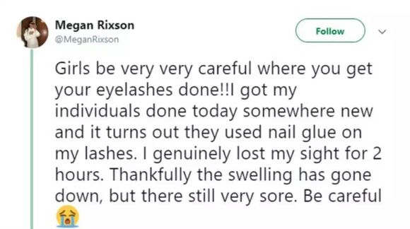 Megan Rixson ostrzega przed niewłaściwym robieniem rzęs