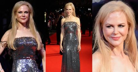 Nicole Kidman w srebrnej kreacji na festiwalu w Londynie
