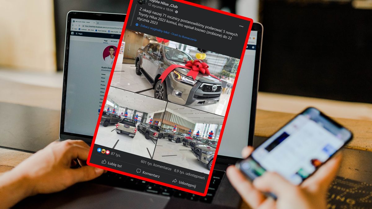 Oszustwo na Facebooku. Udają, że rozdają za darmo samochody