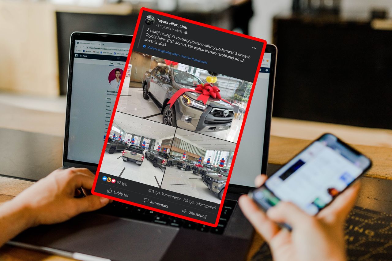 Rozdają samochody na Facebooku? Nabrali setki tysięcy osób