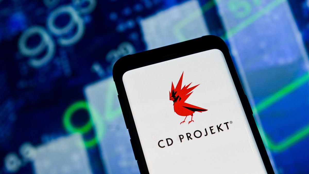 GDANSK, POLAND - 2020/04/05: In this photo illustration a CD Projekt Red logo seen displayed on a smartphone. (Photo Illustration by Mateusz Slodkowski/SOPA Images/LightRocket via Getty Images)