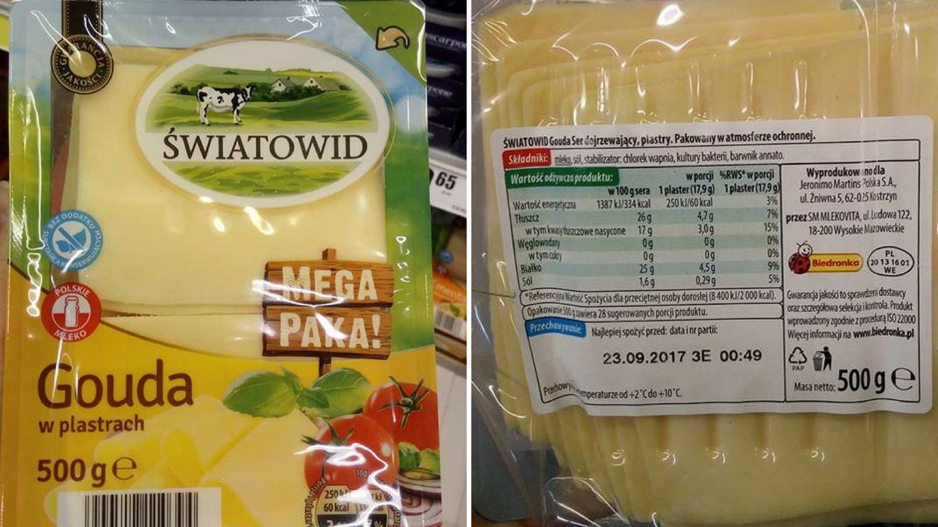 Plastry goudy z mają zamienioną kolejność składników