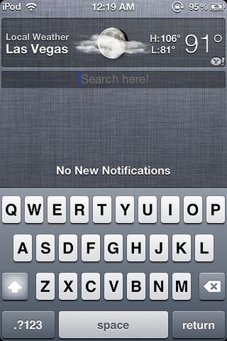 Pasek wyszukiwania Google w centrum powiadomień iOS 5 1