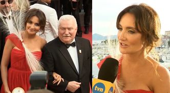 Kulczyk nie odstępowała Wałęsy na krok w Cannes. "Możemy dumnie kroczyć po czerwonym dywanie!"
