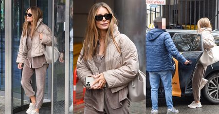 Małgorzata Rozenek prezentuje odcienie brązu, pomykając w obwisłej piżamce pod studiem "Dzień Dobry TVN" (ZDJĘCIA)