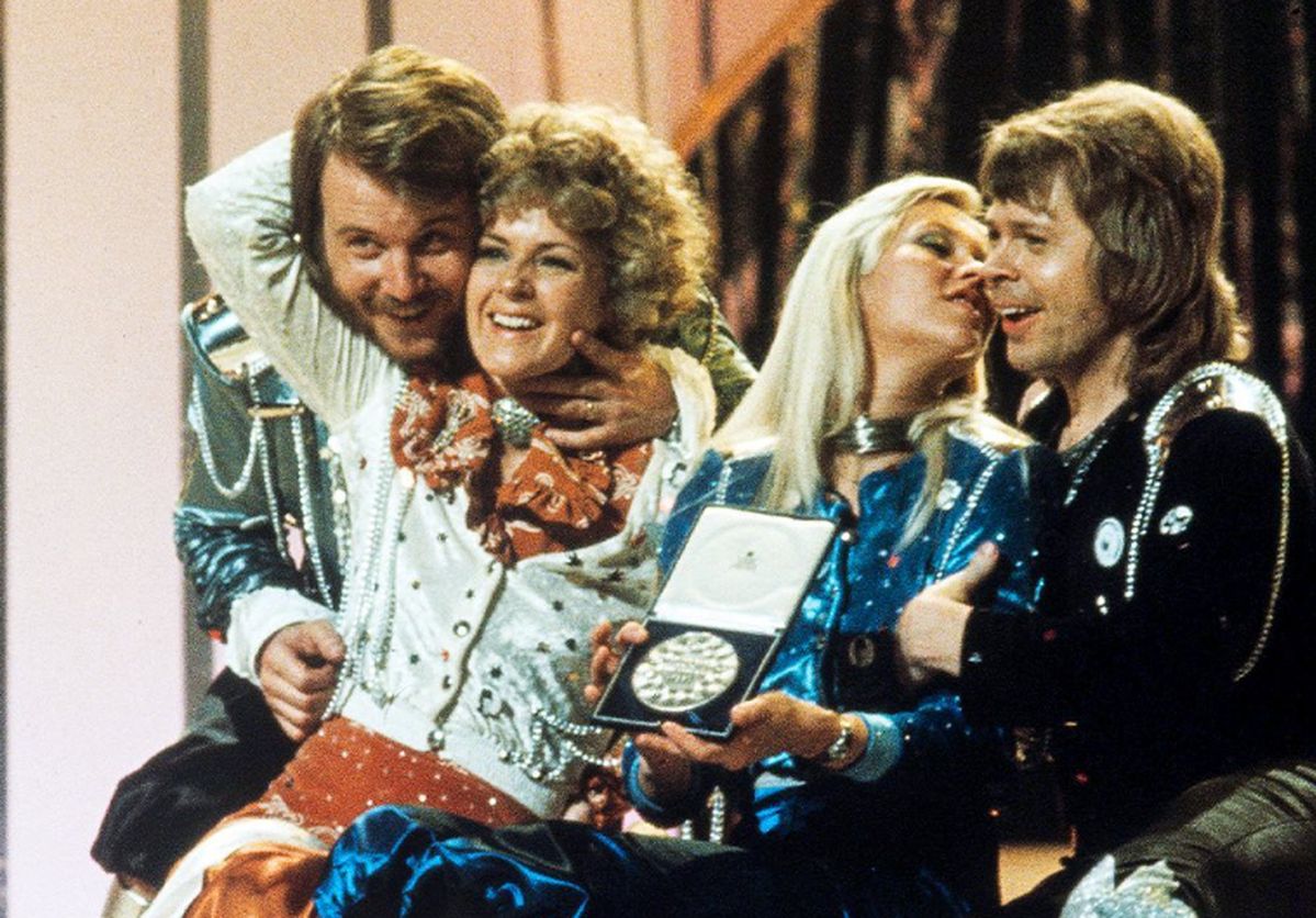 ABBA after winning the Eurovision in 1974.