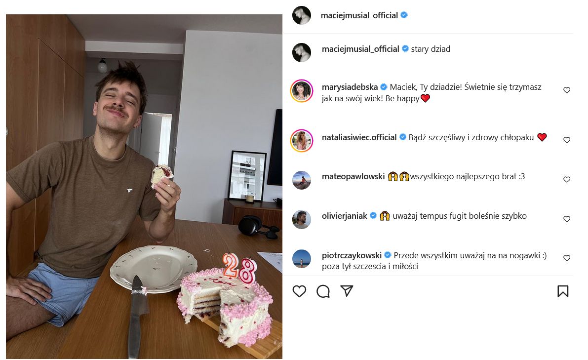 Maciej Musiał skończył 28 lat