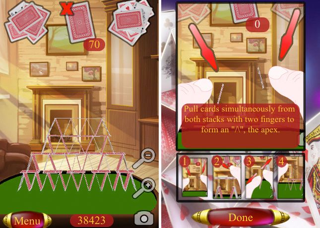 Domek z kart na iPhonie 3