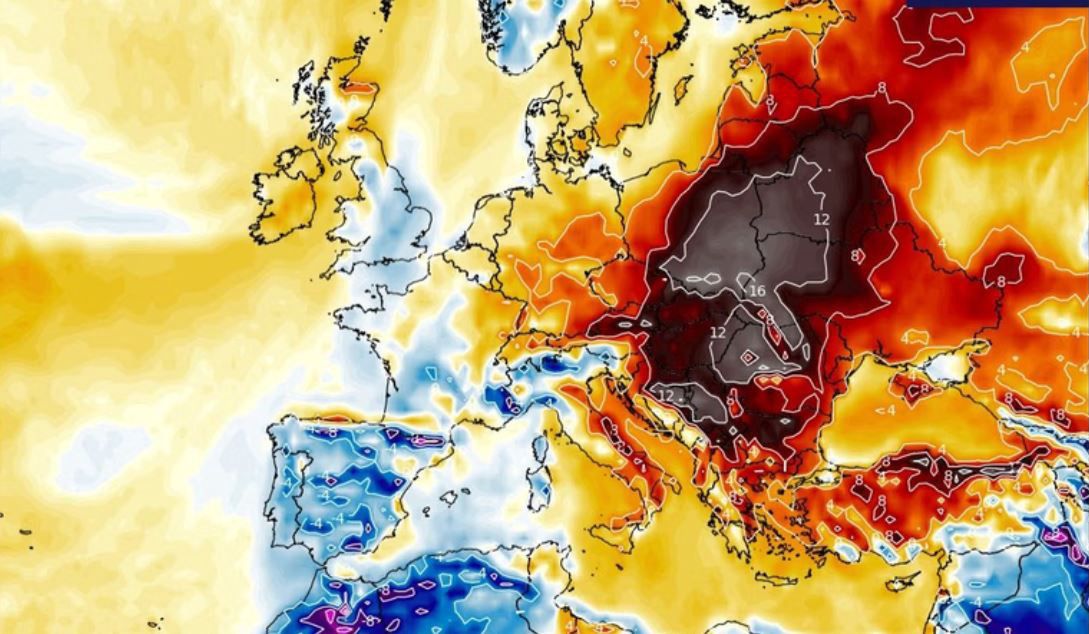 Mapa pokazuje anomalię w pogodzie. Niespotykanie ciepły początek roku/ mapa pogodowa