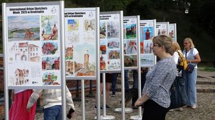 Grudziądz: Otwarto wystawę poplenerową International Urban Sketchers Week Grudziądz 2025 przy Flisaku. Mamy zdjęcia