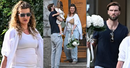 Zofia Zborowska i Andrzej Wrona "przyłapani" na zakupach w stołecznej kwiaciarni. Towarzyszyła im starsza córka