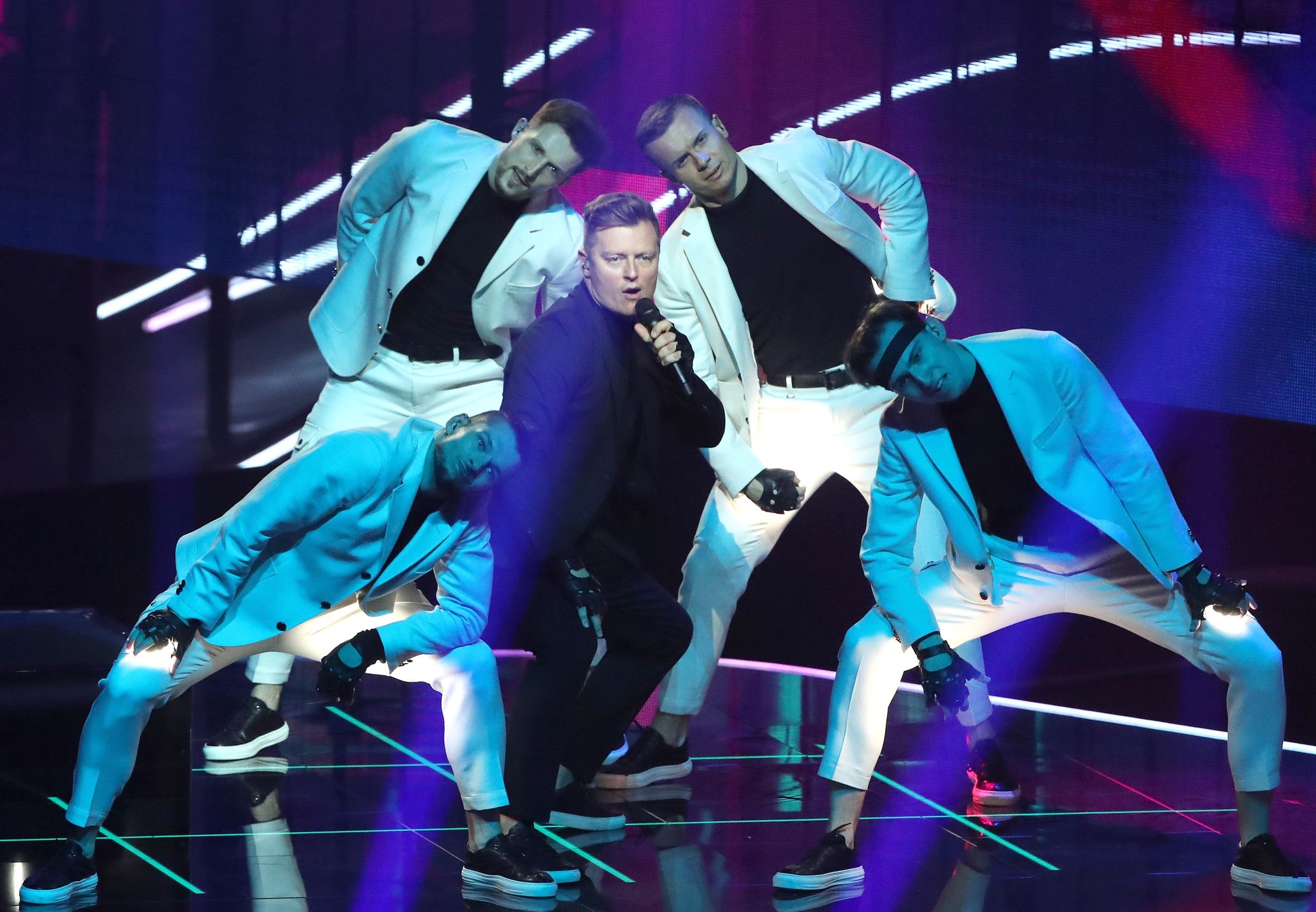 Rafał Brzozowski podczas próby do występu na Eurowizji 2021