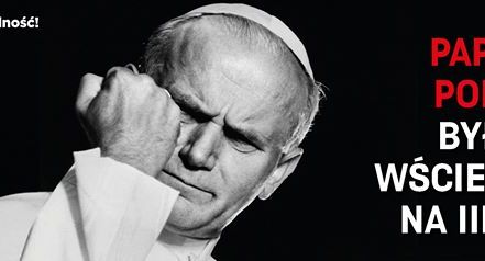 Czytelnicy „W Sieci” krytykują okładkę z Janem Pawłem II „wściekłym na III RP”