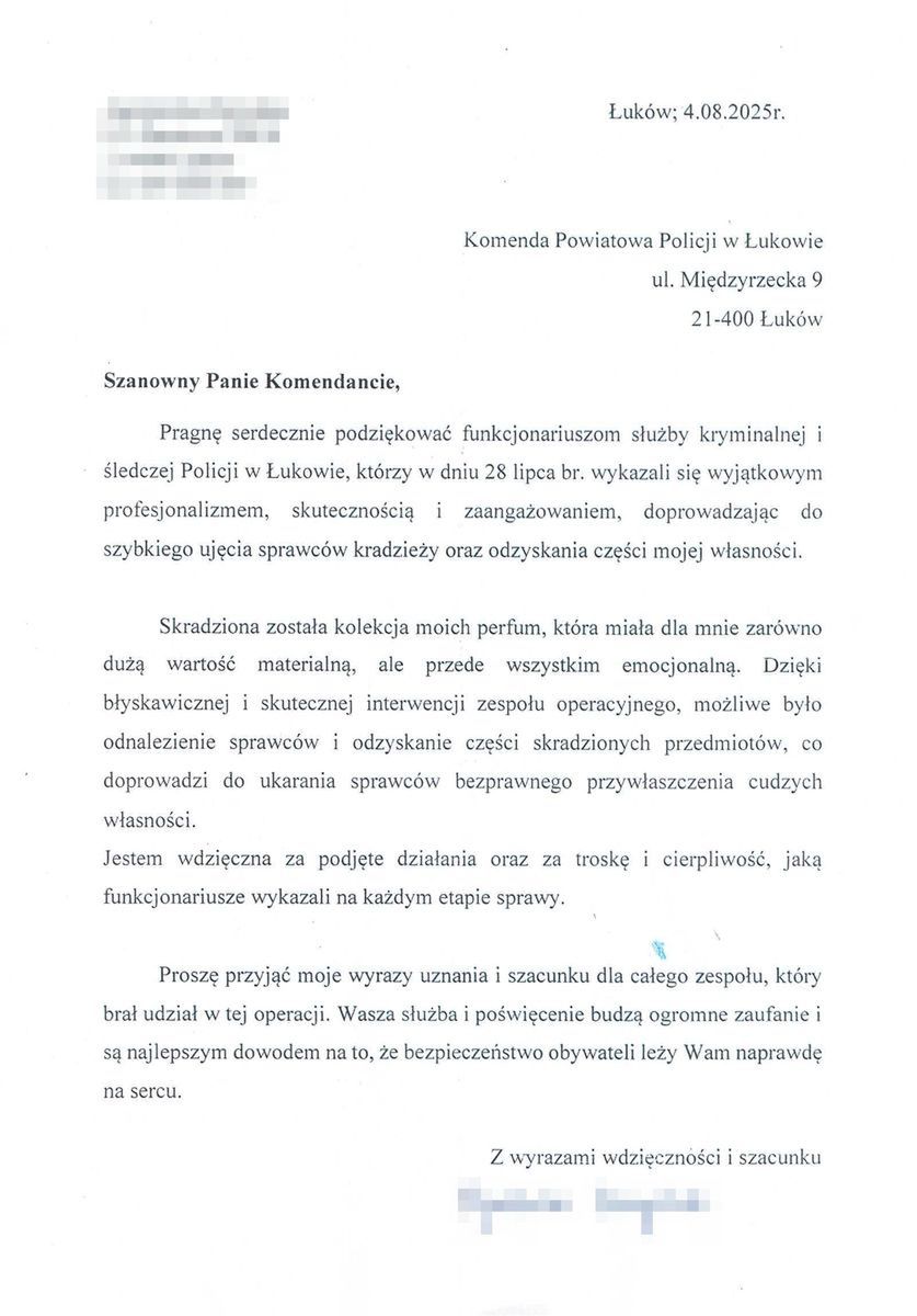 Od ponad 30 lat zbierała perfumy, została z nich okradziona. Kryminalni namierzyli cenne zapachy