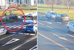 Pod prąd na rondzie. Kierowca trafił wprost na radiowóz