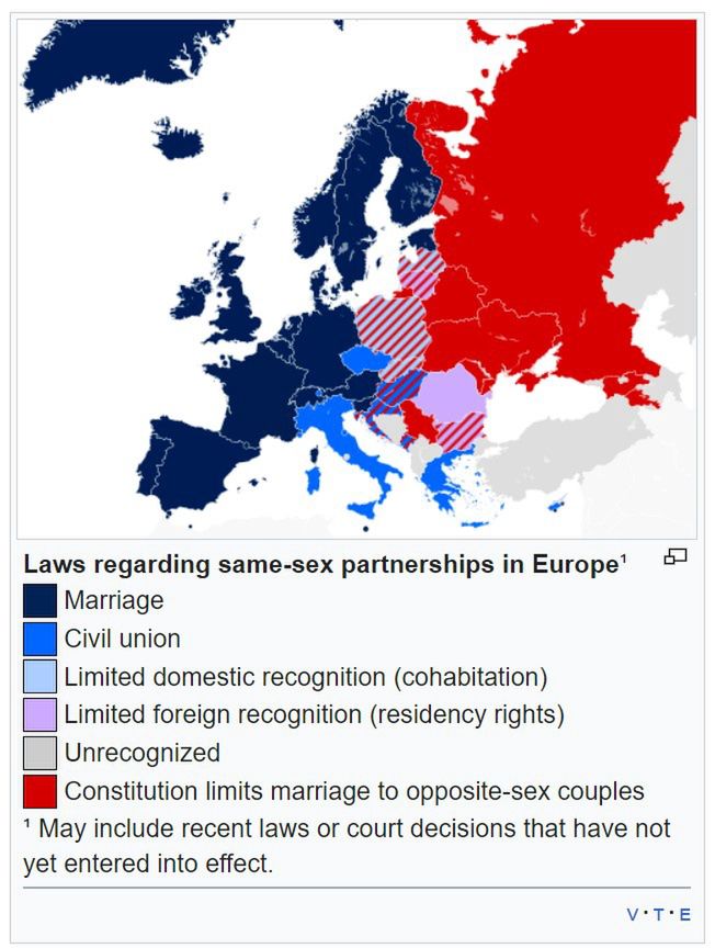 Legalność związków osób tej samej płci w Europie