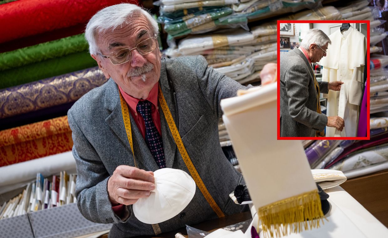 Sutanny w trzech rozmiarach i siedem par butów. Szaty papieża gotowe