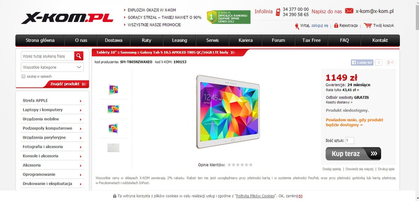 Promocja na tablety Samsung Galaxy Tab S 4