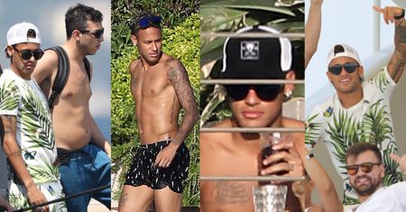 Neymar na wakacjach: Impreza na jachcie i drinki z modelkami (ZDJĘCIA)