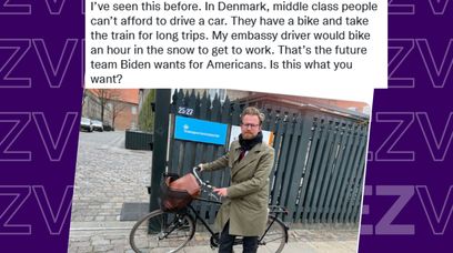 W Danii jeżdżą rowerami, bo nie stać ich na samochód? Była ambasadorka USA komentuje
