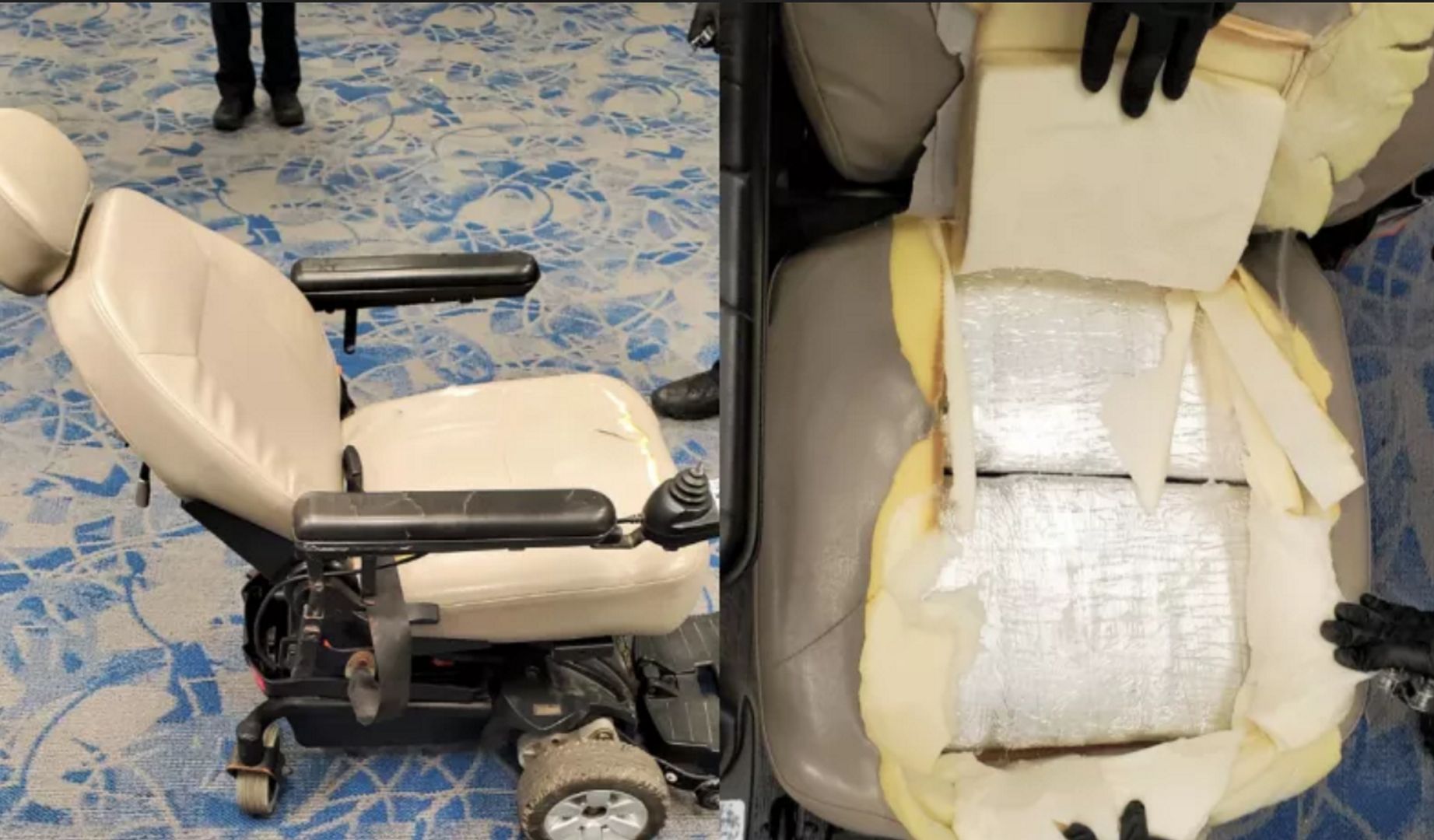 Przemyt "na inwalidę". 22-latek upchał w wózku inwalidzkim ponad 10 kg kokainy