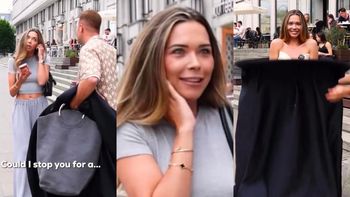 Przygód szalonej Sandry Kubickiej ciąg dalszy. Tym razem dała namówić się obcemu facetowi na PRZEBIERANKI NA ULICY (WIDEO)