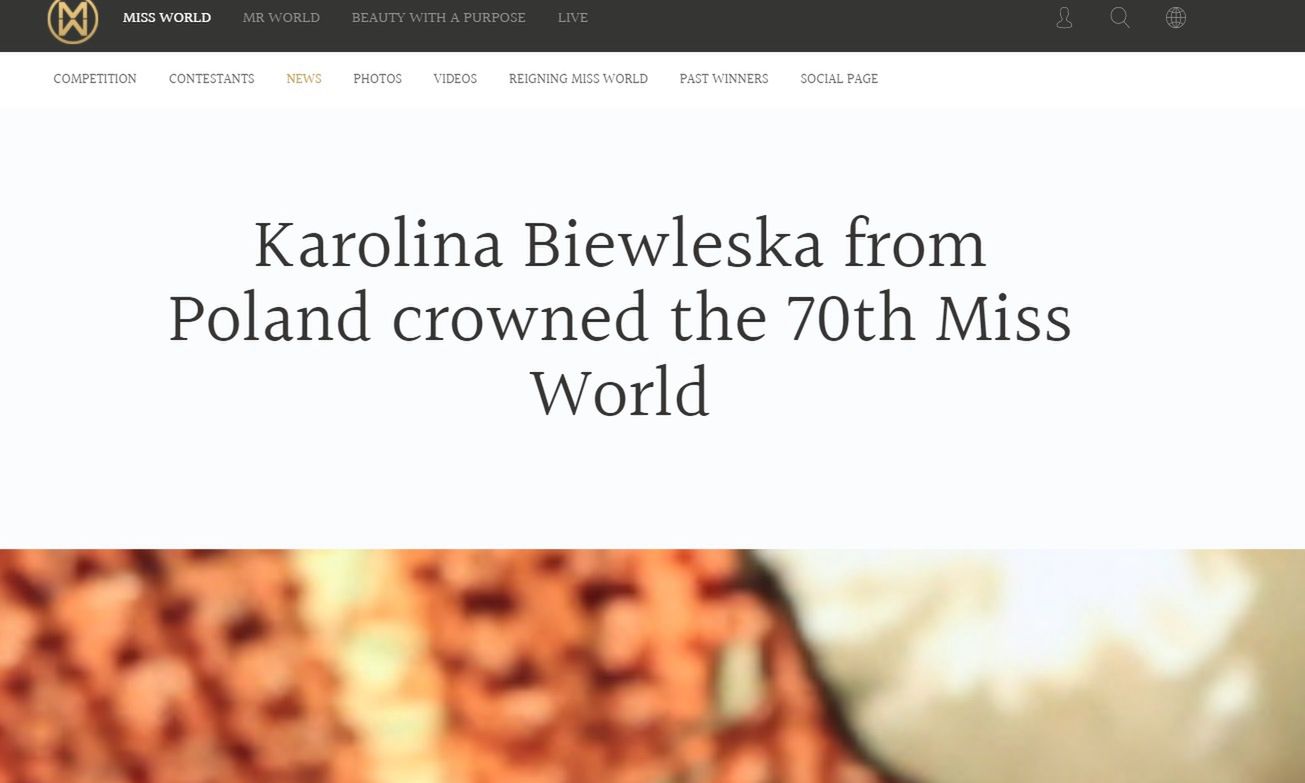 Błąd organizatorów Miss World