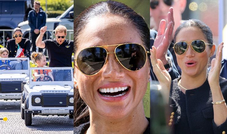 Meghan Markle szczerzy zęby przed kamerami Netfliksa na zawodach sportowych (ZDJĘCIA)