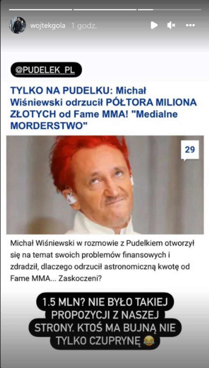 Wojtek Gola odpowiada Michałowi Wiśniewskiemu