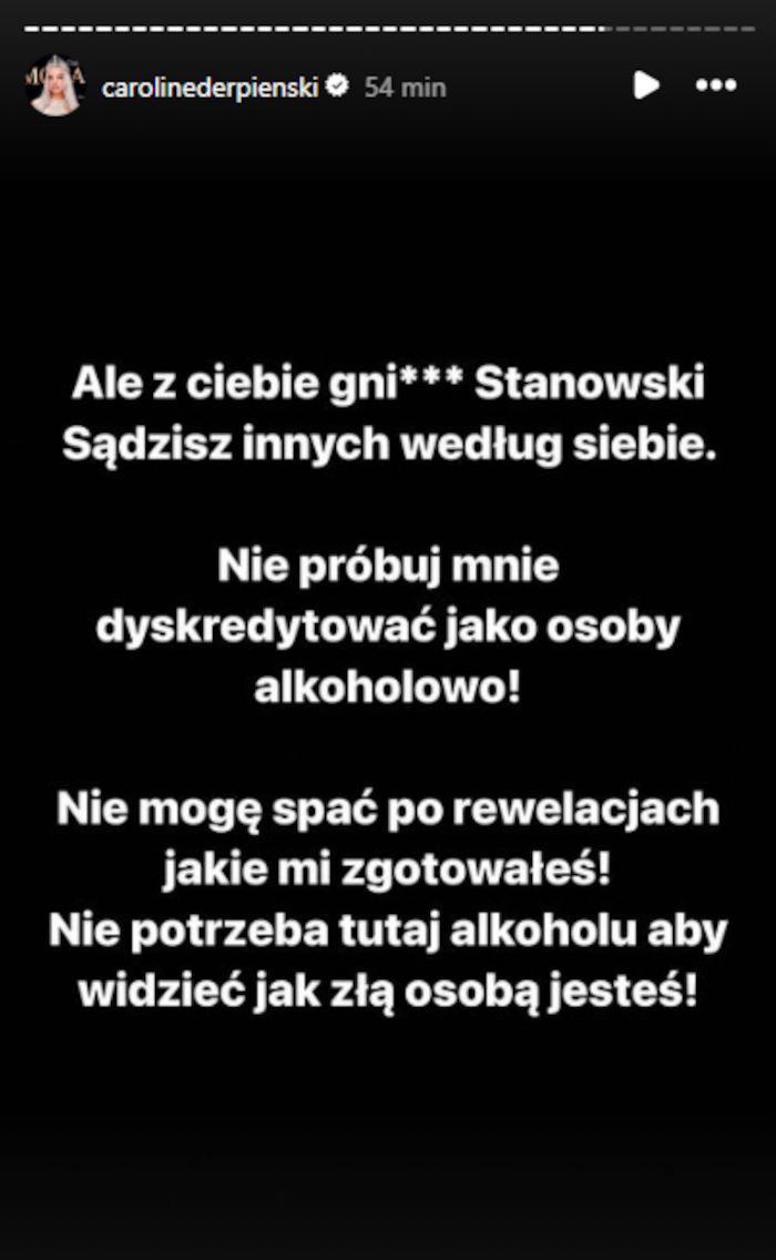 Caroline Derpienski znów odpowiada Stanowskiemu