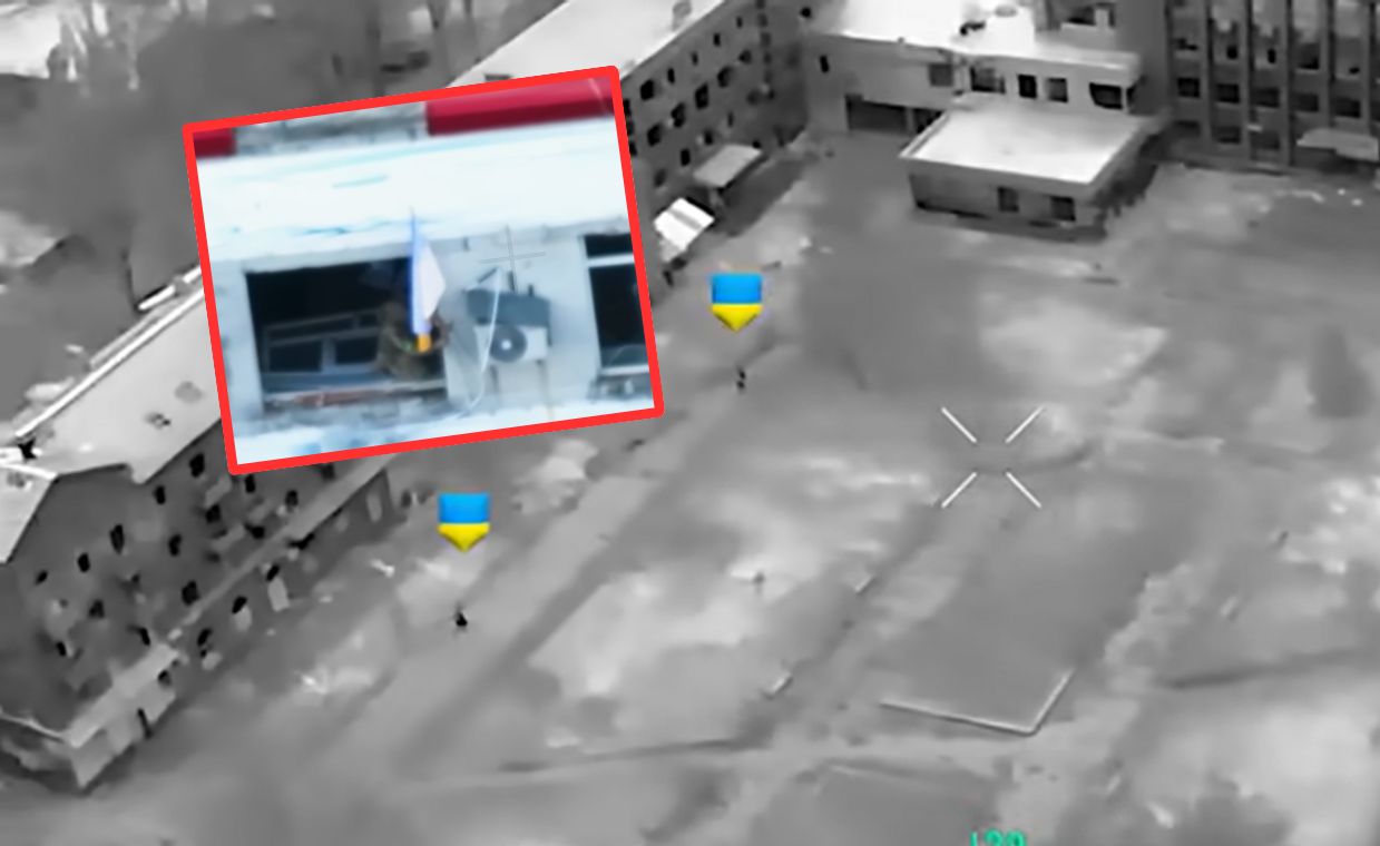 Ostre walki o ukraińskie miasto. Pokazali nagranie akcji z flagą