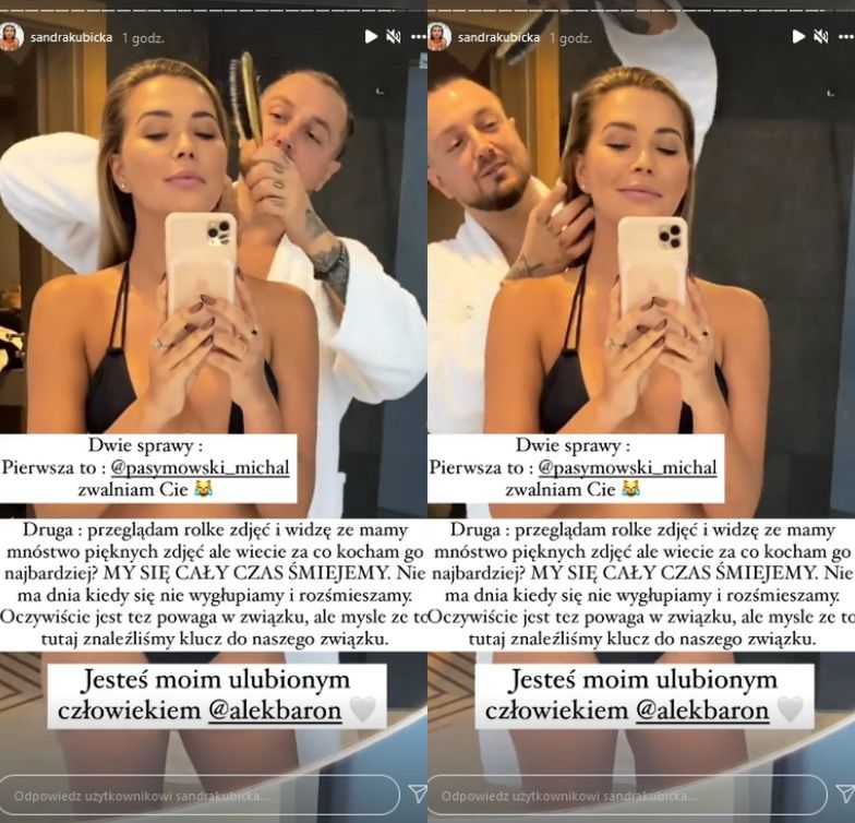 Baron czesze Sandrze Kubickiej włosy