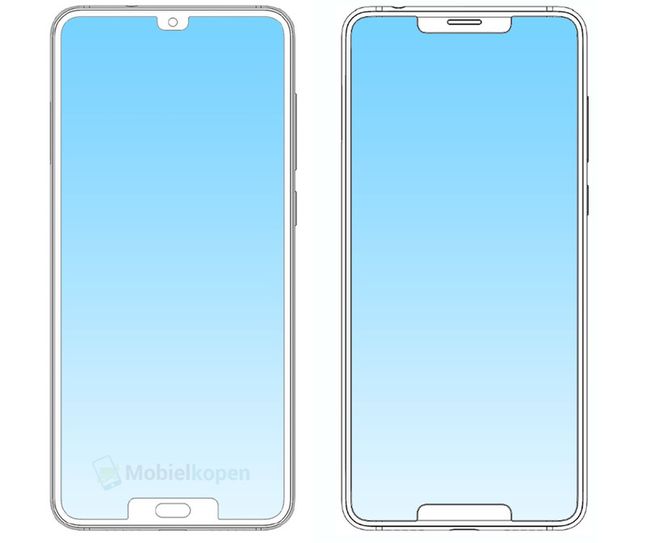 Ilustracja do wniosku patentowego ZTE dotyczącego smartfonu z ekranem z wycięciami w dwóch miejscach