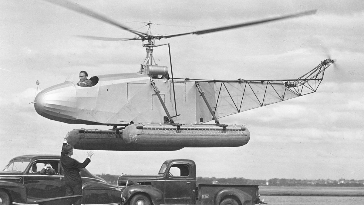 Pierwszy nowoczesny śmigłowiec. Igor Sikorski za sterami VS 300 1