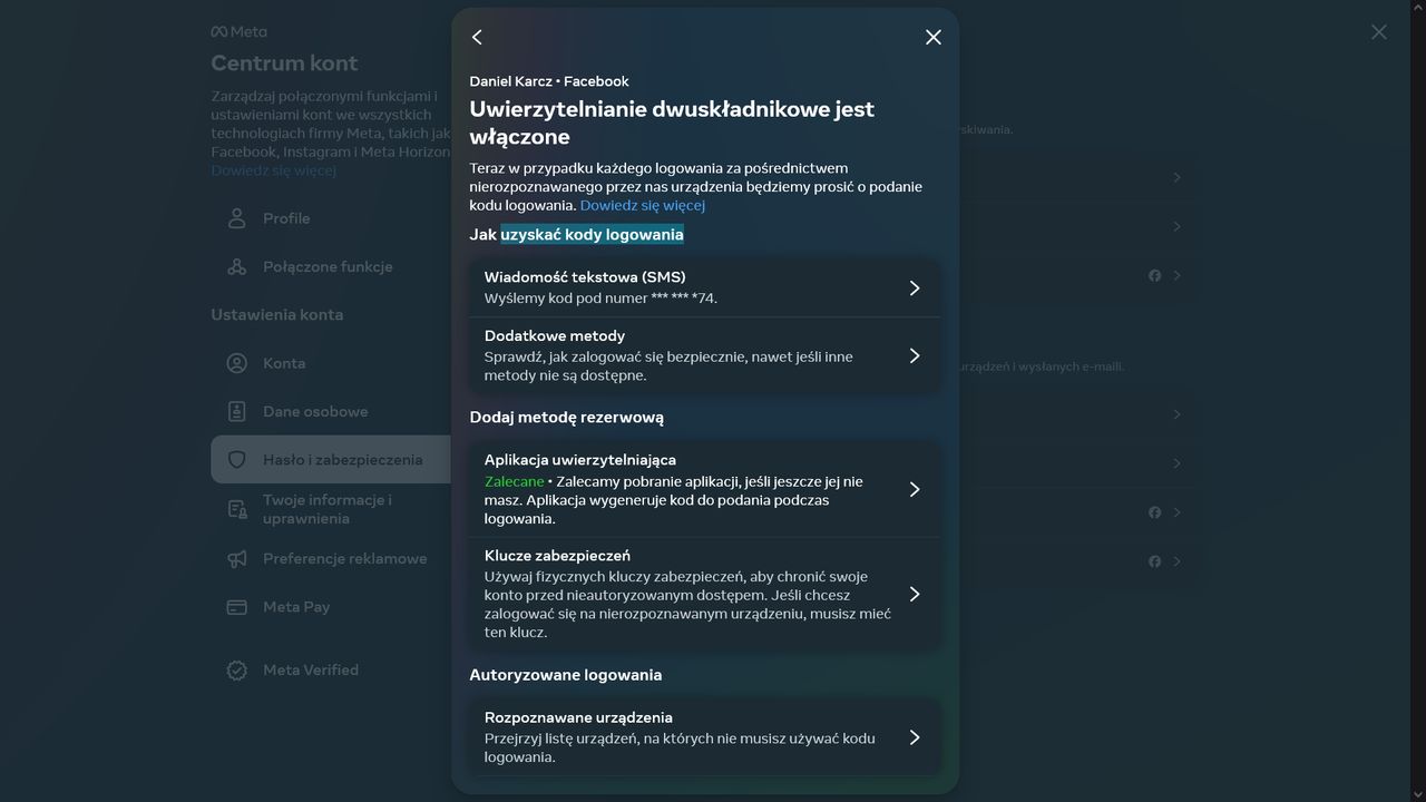 Facebook: jak włączyć uwierzytelnianie dwuetapowe?