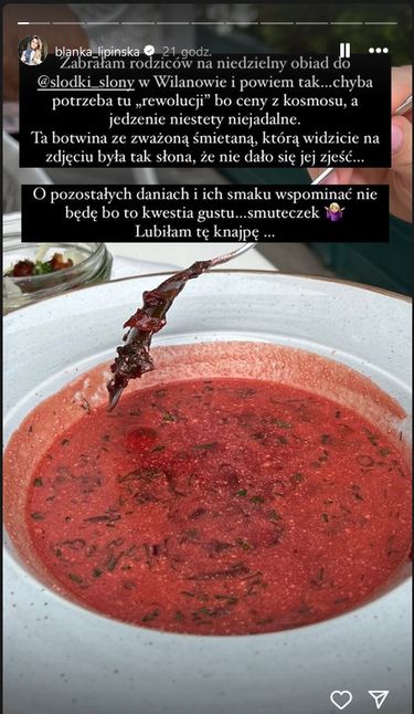 InstaStory Blanki Lipińskiej