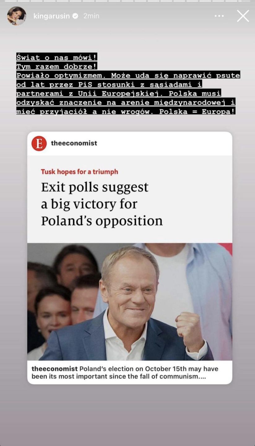 Kinga Rusin emocjonuje się reakcją zagranicznych mediów na wyniki wyborów