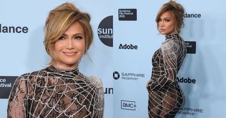 Jennifer Lopez w przezroczystej pajęczynce wdzięczy się na Sundance Film Festival
